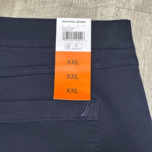 Women's Nautica 2XL Pull On Shorts Navy Blue Elastic Waistband Twill Spandex NWT - Picture 9 of 12